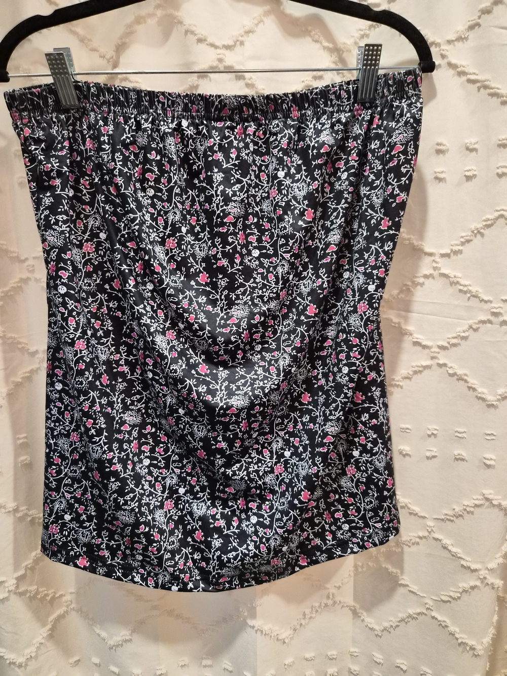 Black Floral Tube Top - Unbranded
